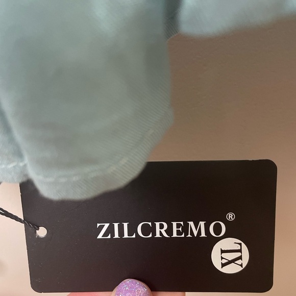 Zilcremo Elegant Blue Long Sleeve Dress Boho Size XL - Picture 5 of 8